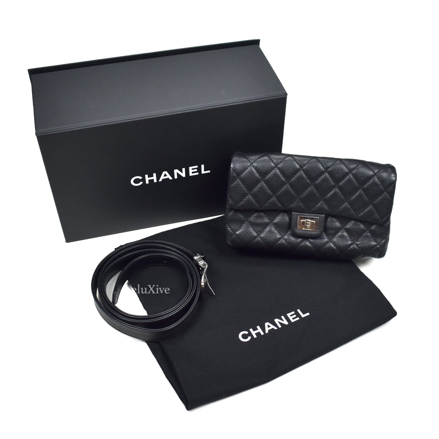 Chanel - Black Quilted Leather 2.55 Reissue Uniform Belt Bag