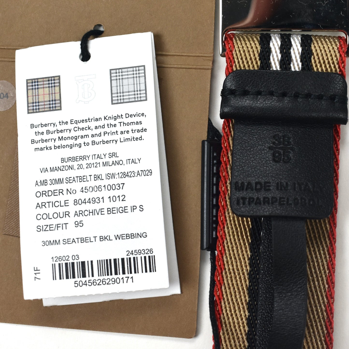 Burberry - Archive Stripe Logo Web Belt