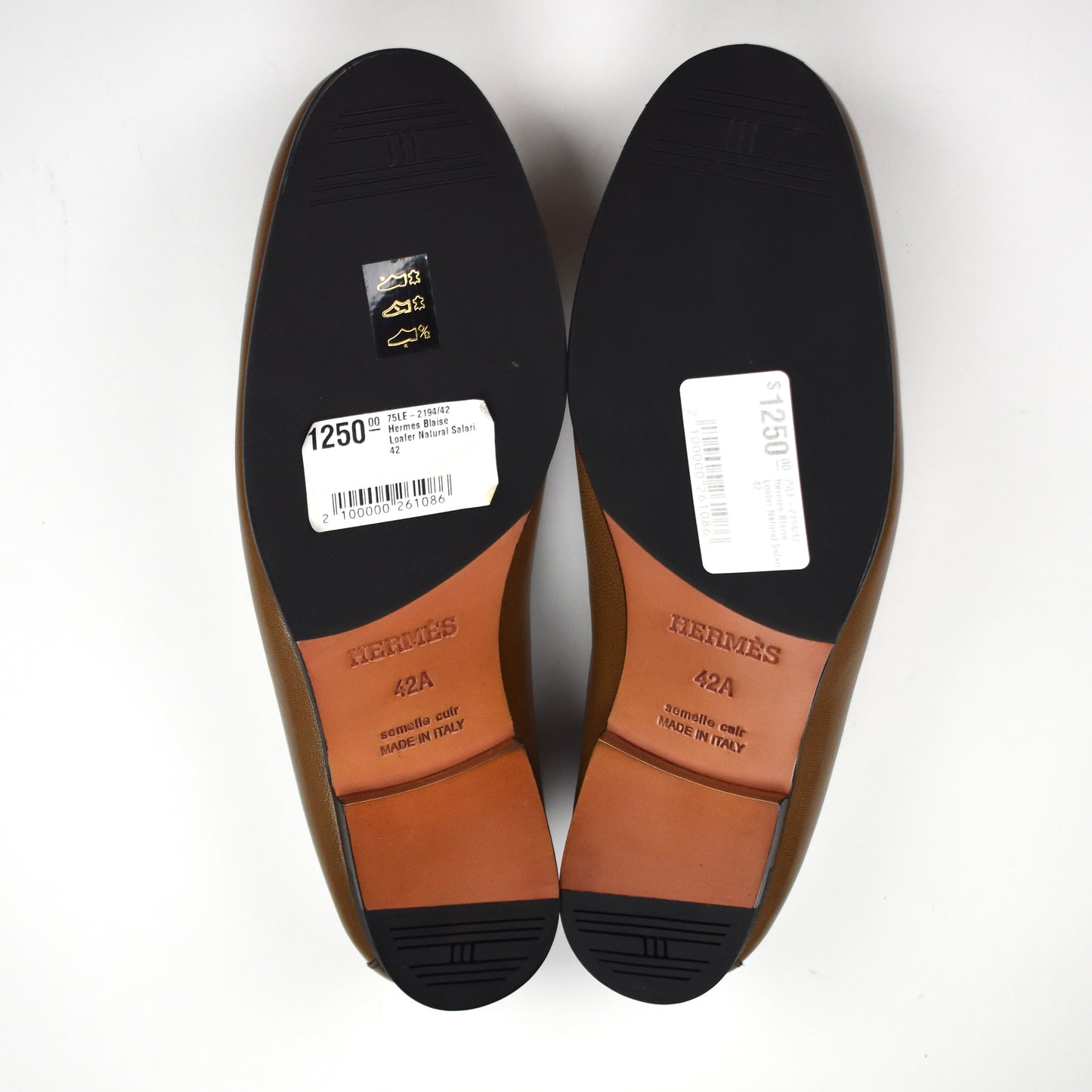 Hermes - Natural Safari Leather Blaise Loafers