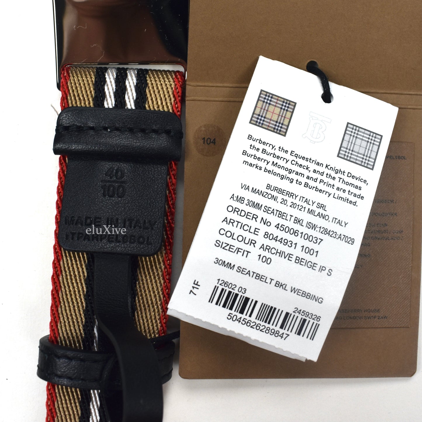 Burberry - Archive Stripe Logo Web Belt