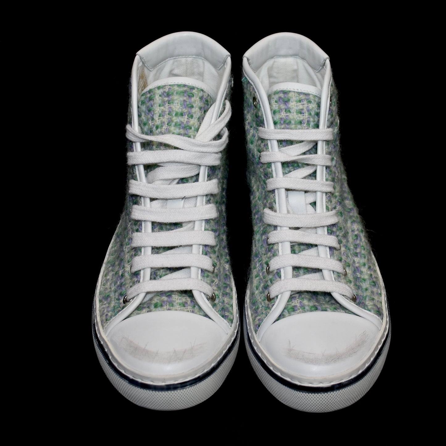 Saint Laurent - Blue Tweed Distressed Malibu Sneakers