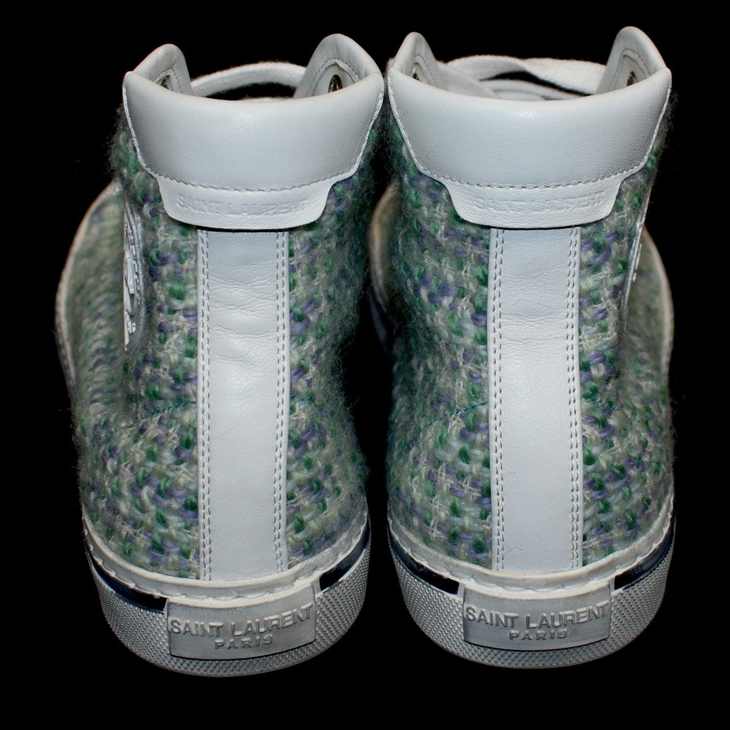 Saint Laurent - Blue Tweed Distressed Malibu Sneakers