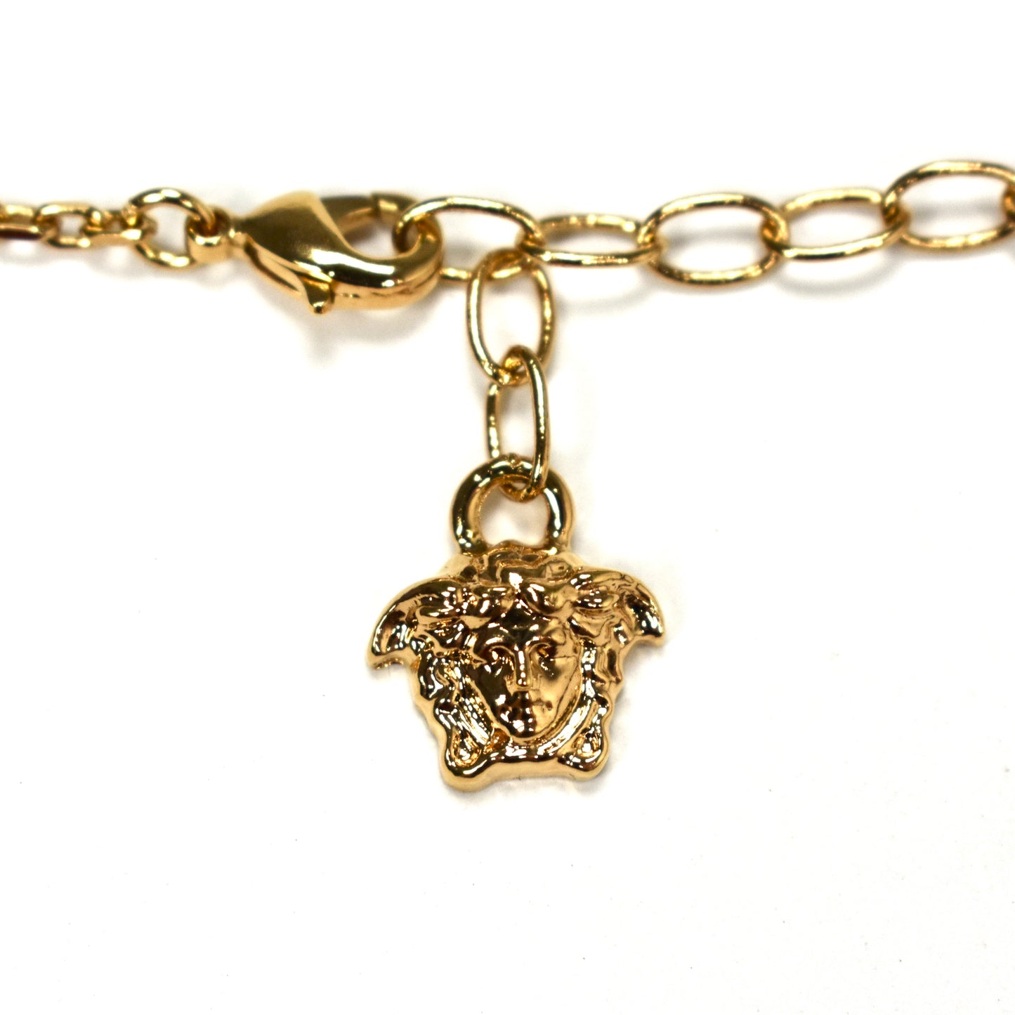 Versace - Gold / Red Enamel Medusa Pendant Chain