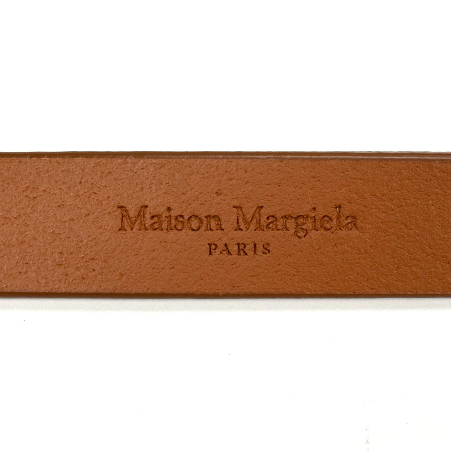 Maison Margiela - Thin Brown Leather Oval Buckle Belt