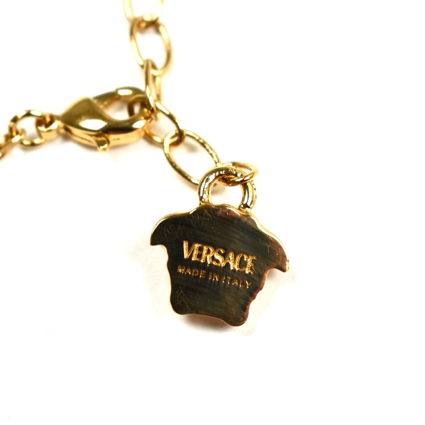 Versace - Gold / Red Enamel Medusa Pendant Chain