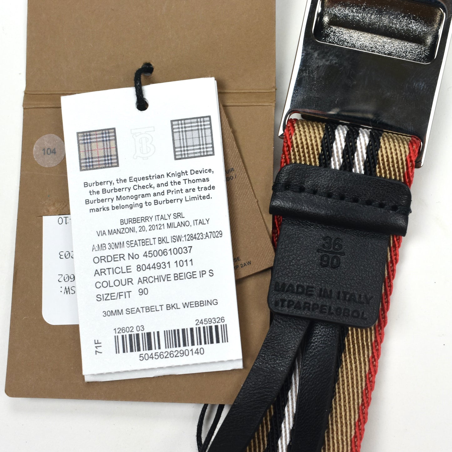 Burberry - Archive Stripe Logo Web Belt