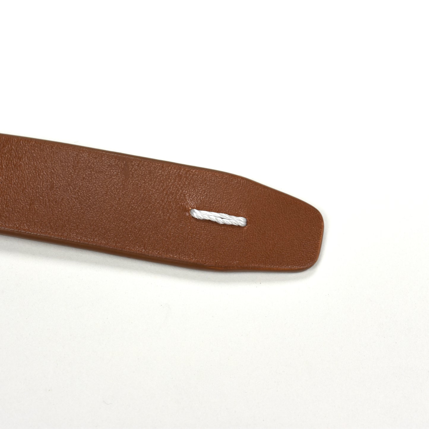 Maison Margiela - Thin Brown Leather Oval Buckle Belt