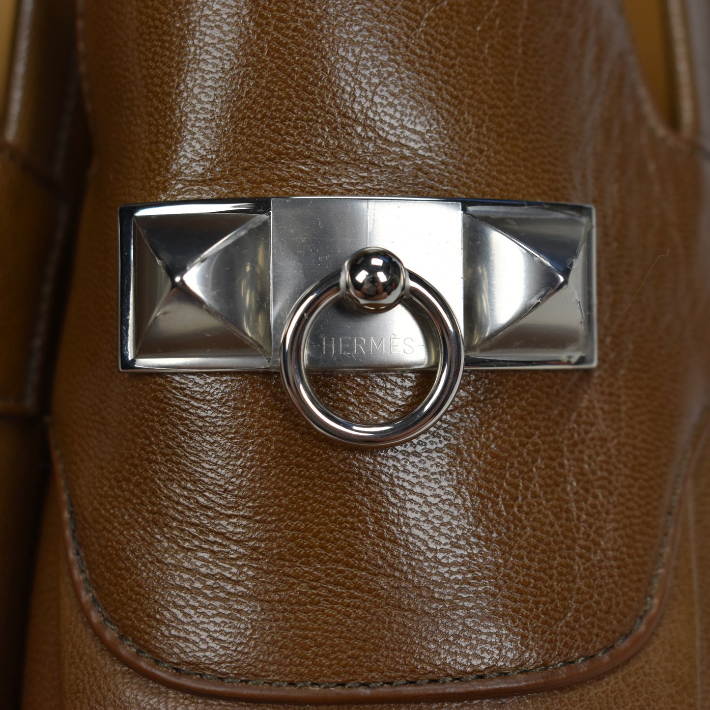 Hermes - Natural Safari Leather Blaise Loafers