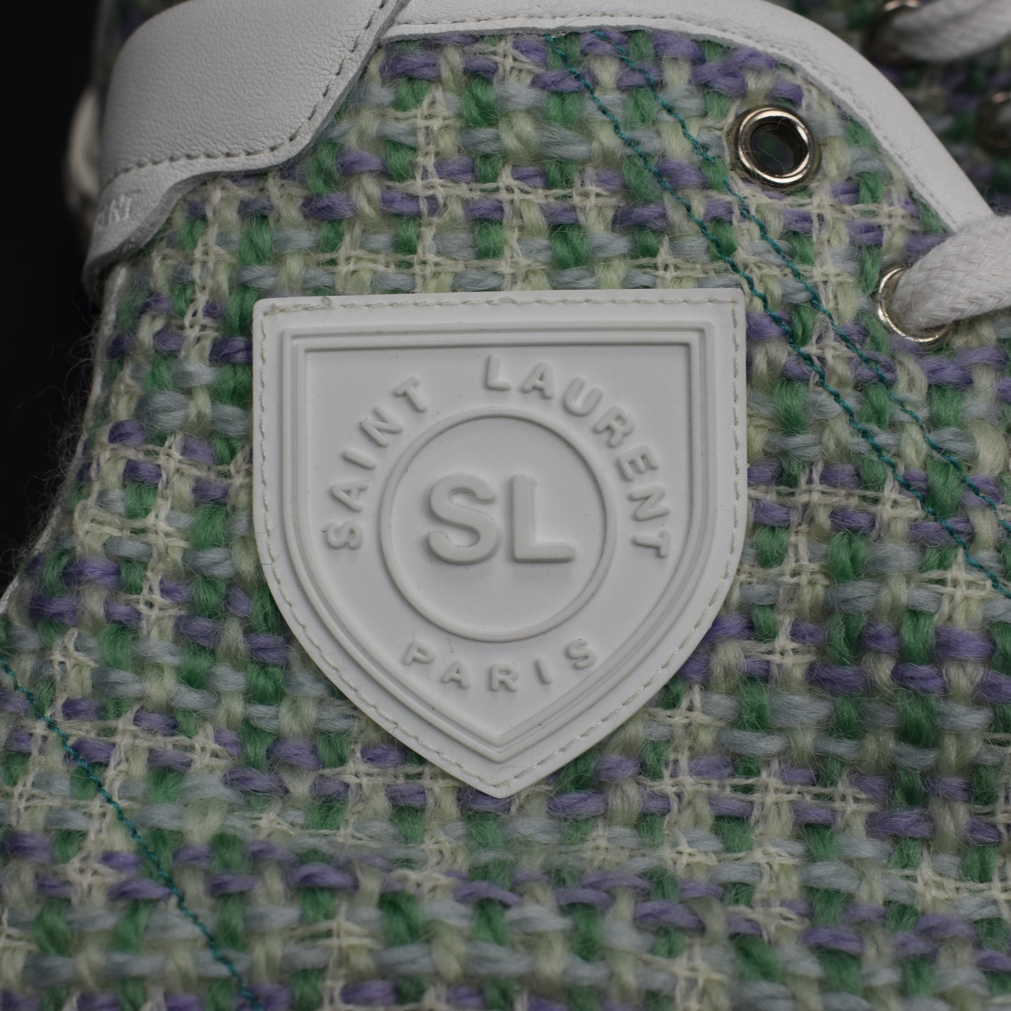 Saint Laurent - Blue Tweed Distressed Malibu Sneakers