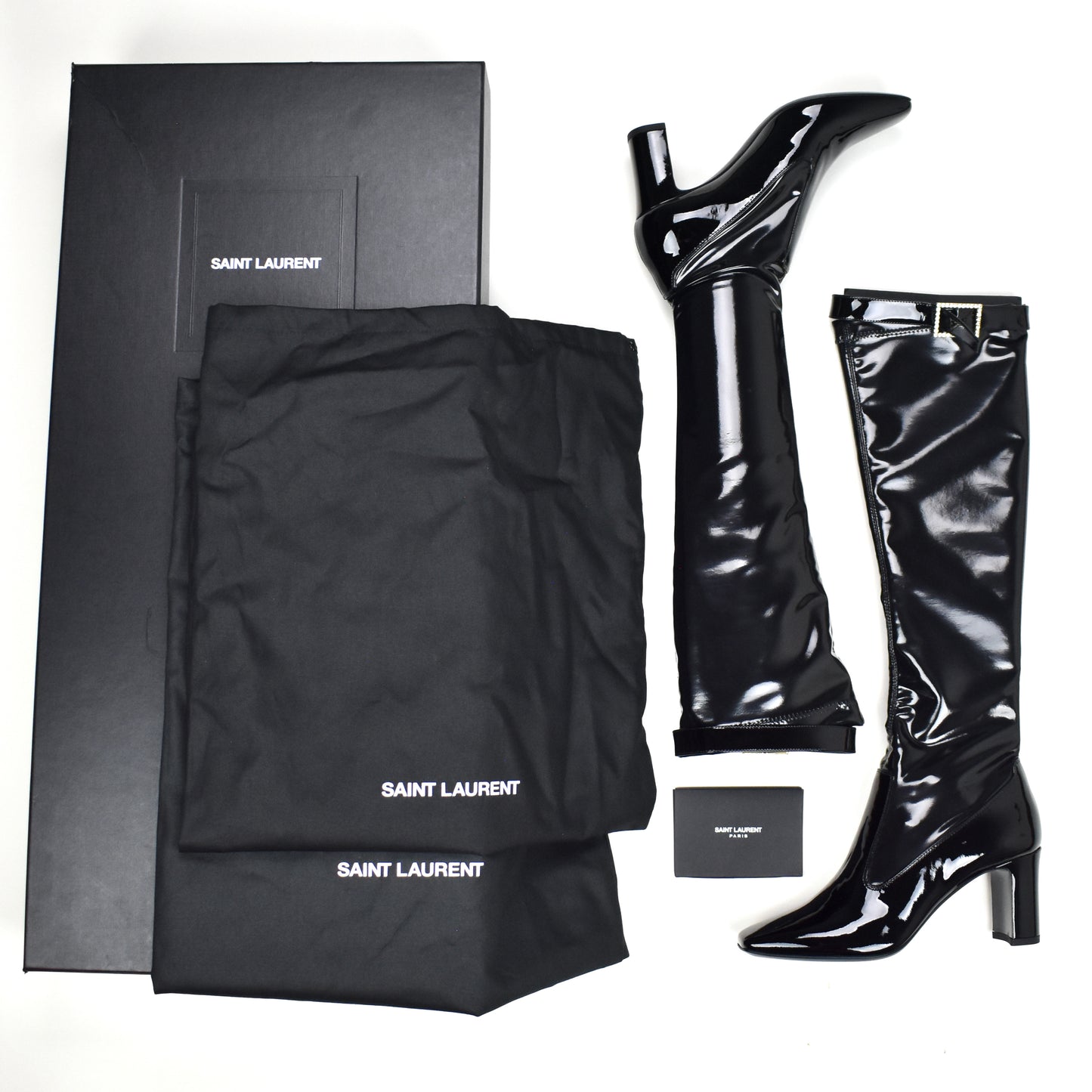 Saint Laurent - Black Twiggy 70 Stretch Boots