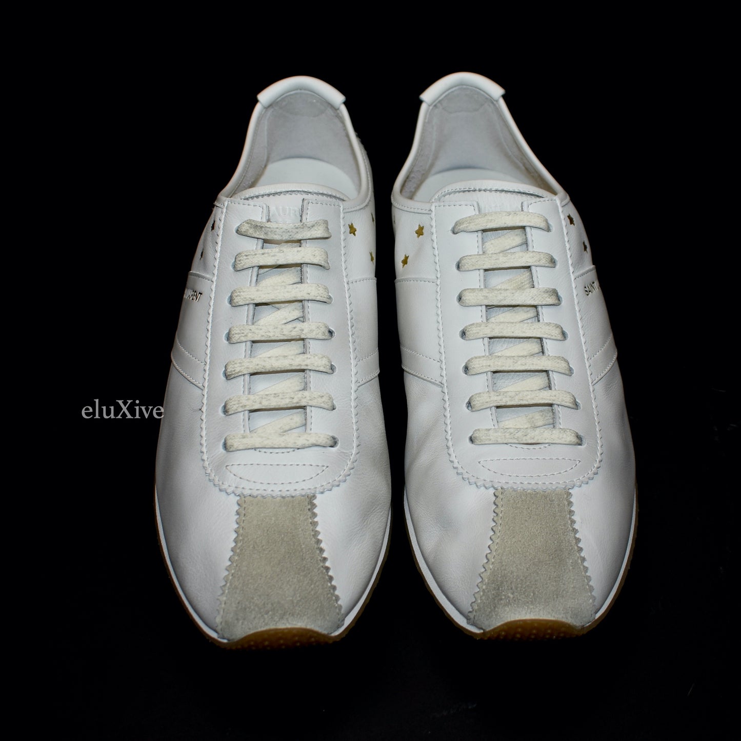 Saint Laurent - White Distressed Leather Jay Sneakers
