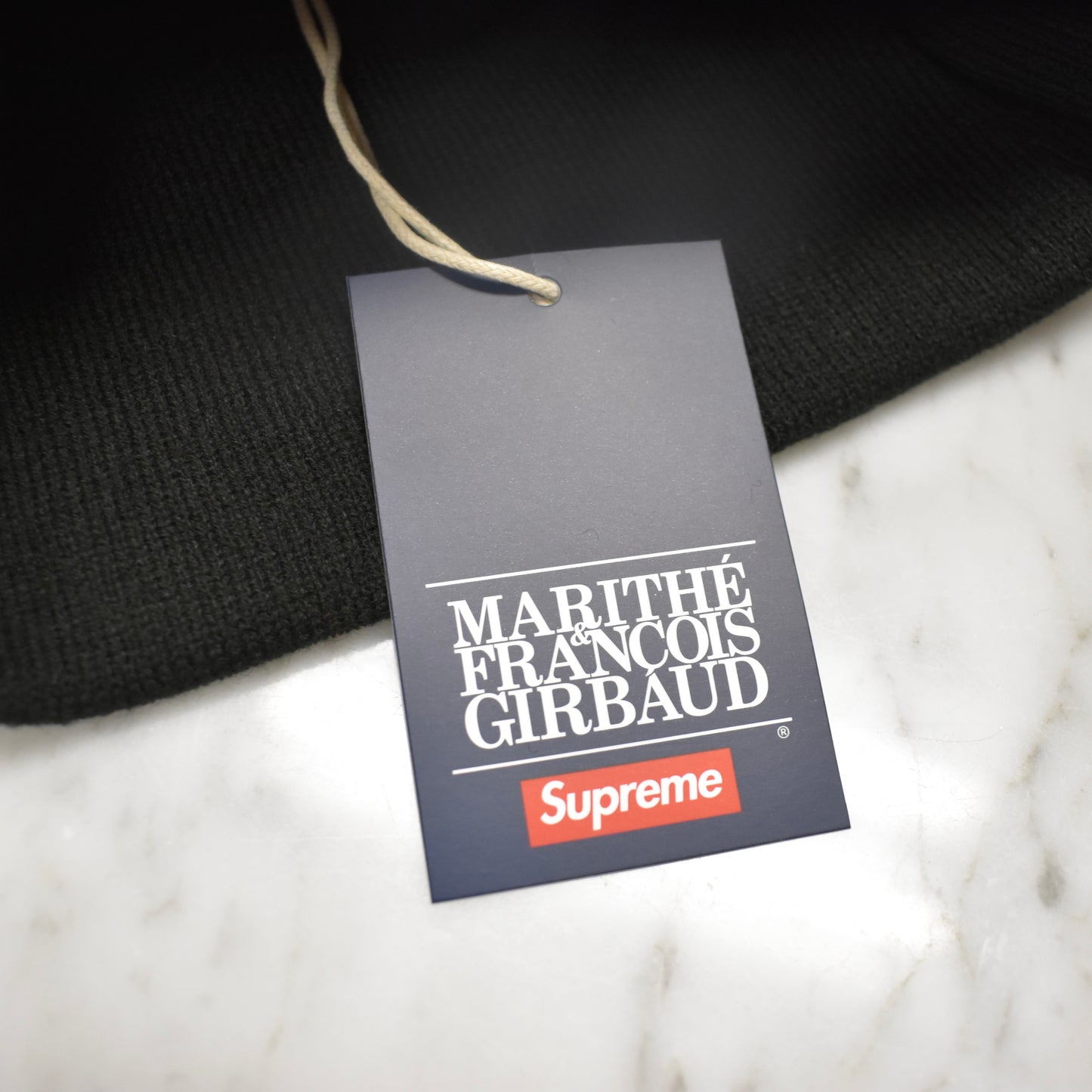 Supreme x Girbaud - Logo Knit Cuffless Beanie (Black)