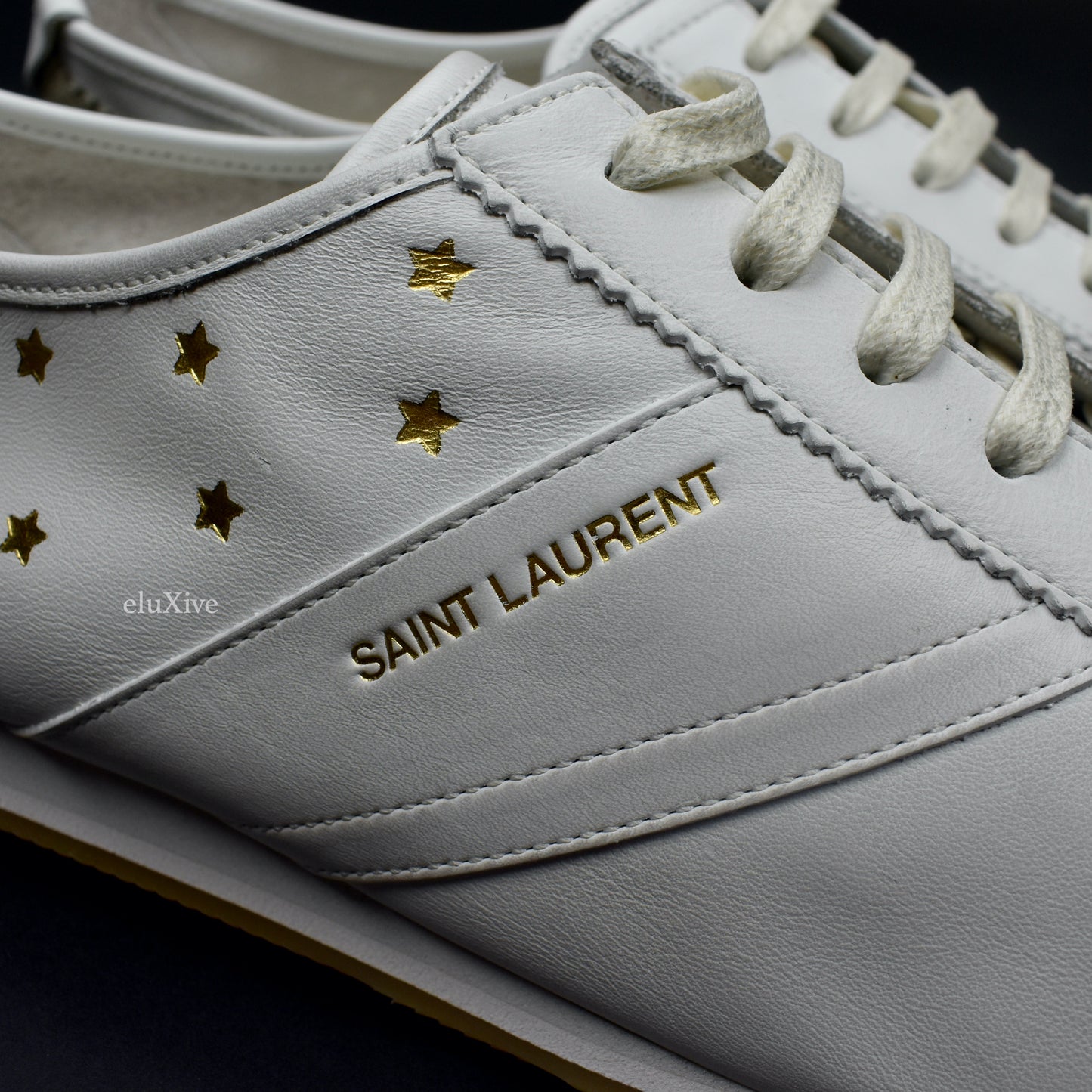Saint Laurent - White Distressed Leather Jay Sneakers