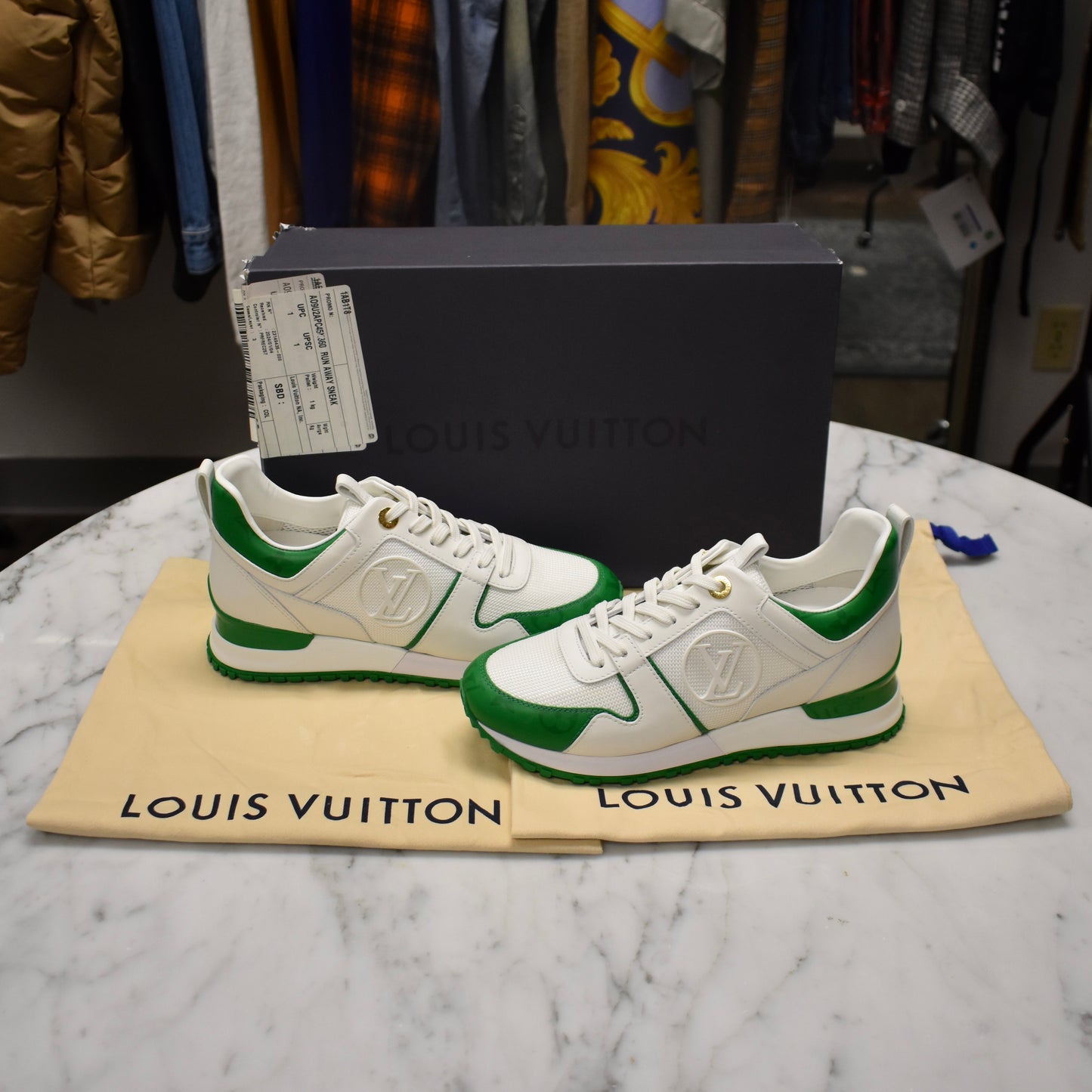 Louis Vuitton - White / Green Runaway Sneakers