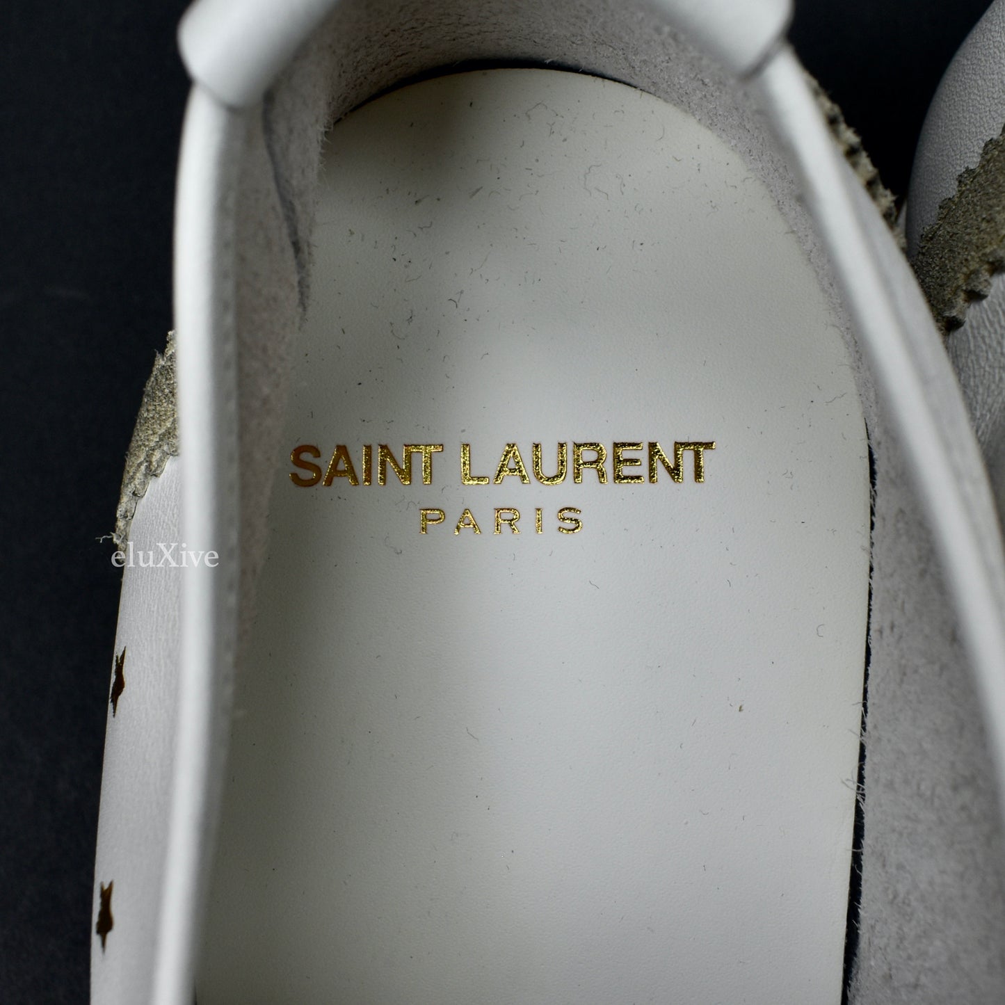Saint Laurent - White Distressed Leather Jay Sneakers