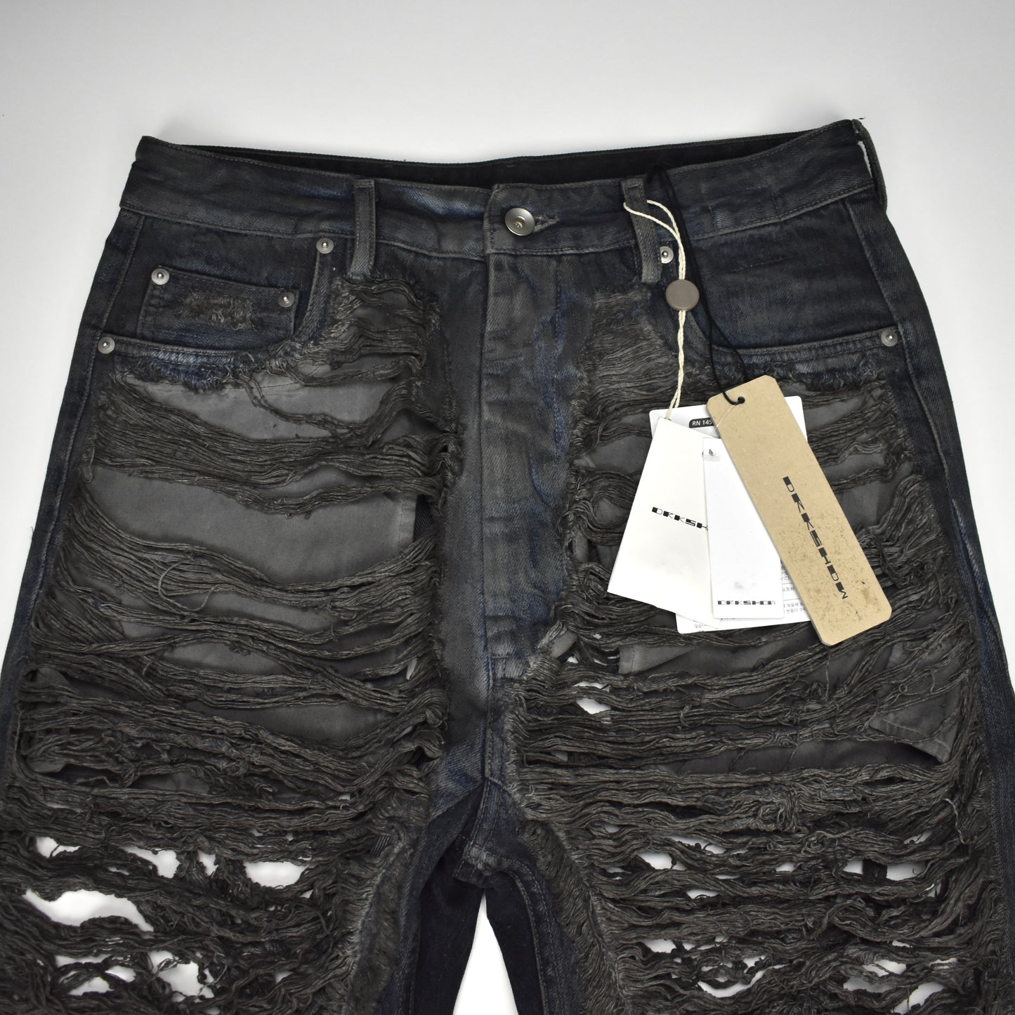 Rick Owens DRKSHDW - Dark Dust Shredded Geth Jeans