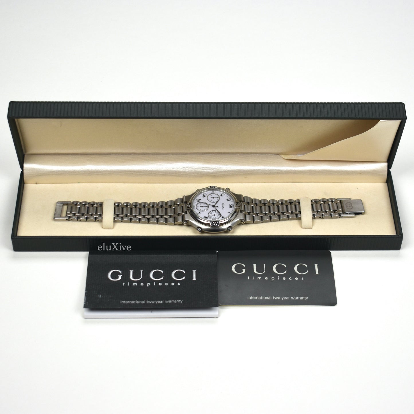 Gucci - 9300M Steel White Dial Chronograph Watch