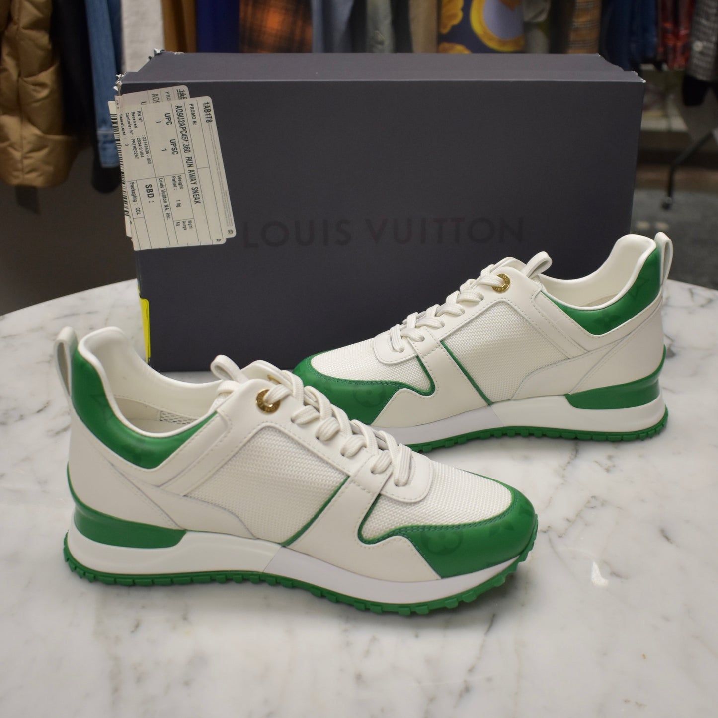 Louis Vuitton - White / Green Runaway Sneakers