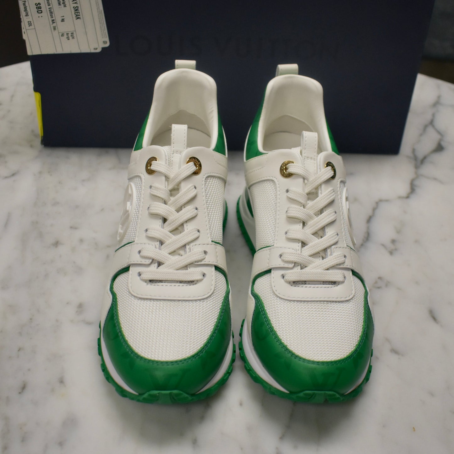 Louis Vuitton - White / Green Runaway Sneakers