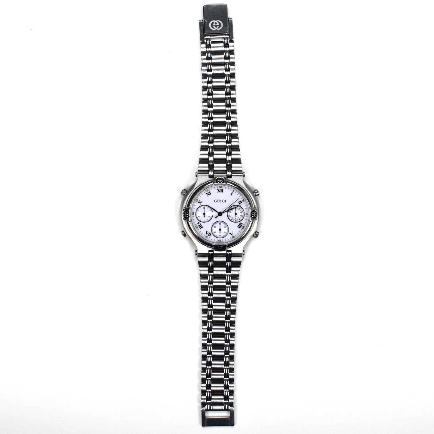 Gucci - 9300M Steel White Dial Chronograph Watch