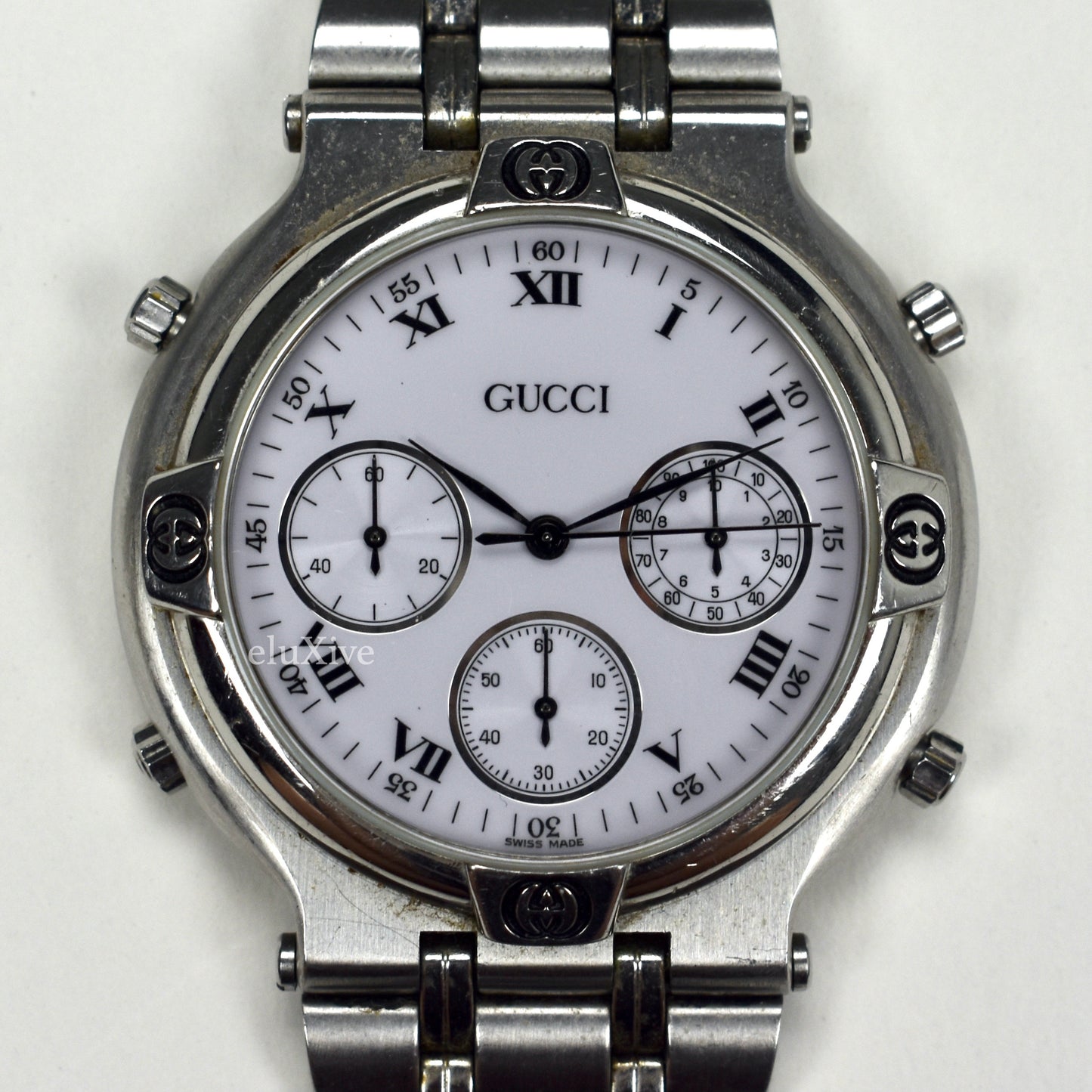 Gucci - 9300M Steel White Dial Chronograph Watch