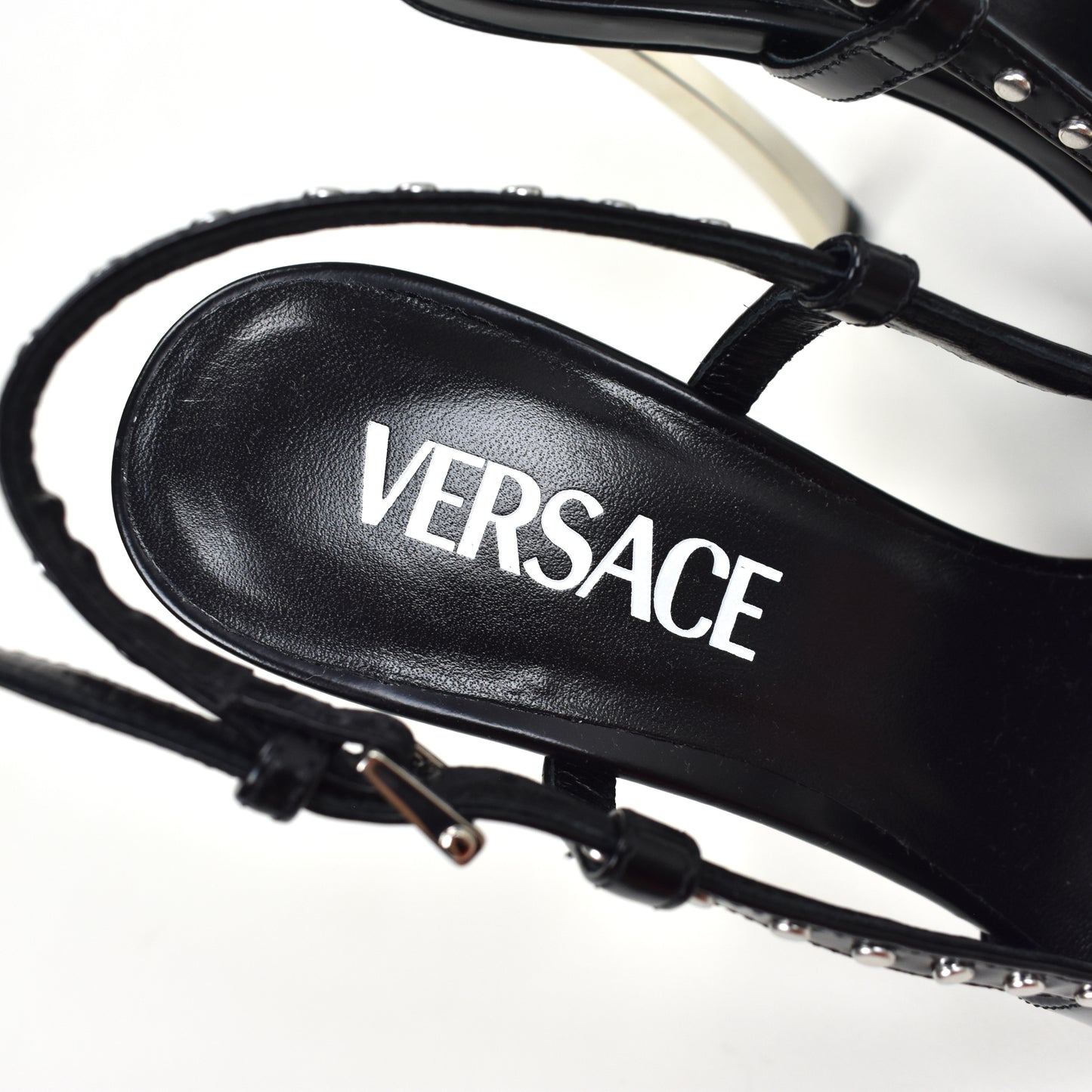 Versace x Dua Lipa - Black Leather Corset Heels