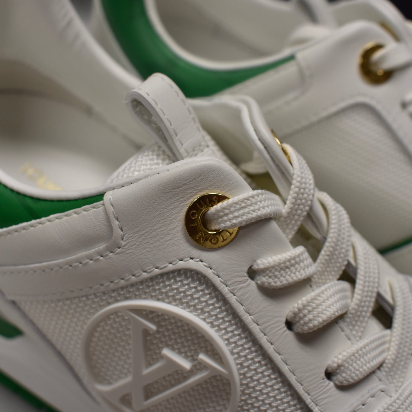 Louis Vuitton - White / Green Runaway Sneakers
