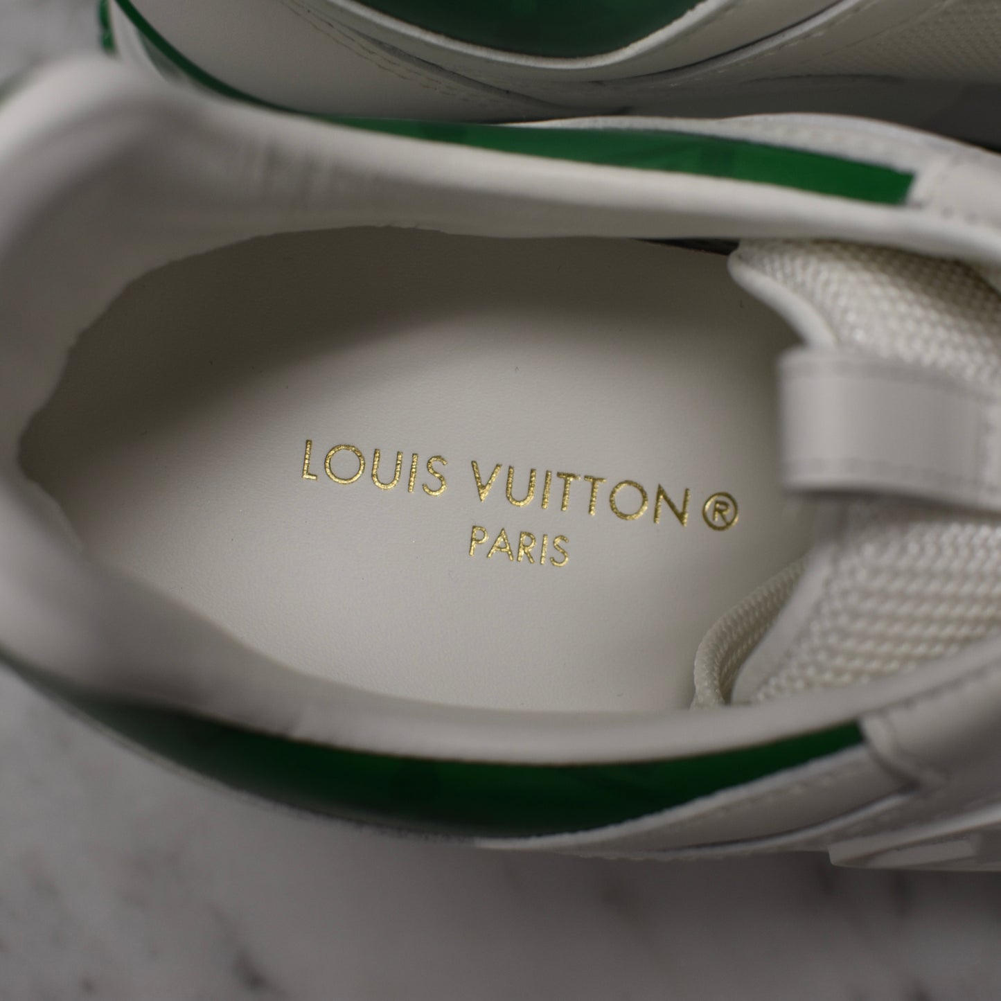 Louis Vuitton - White / Green Runaway Sneakers