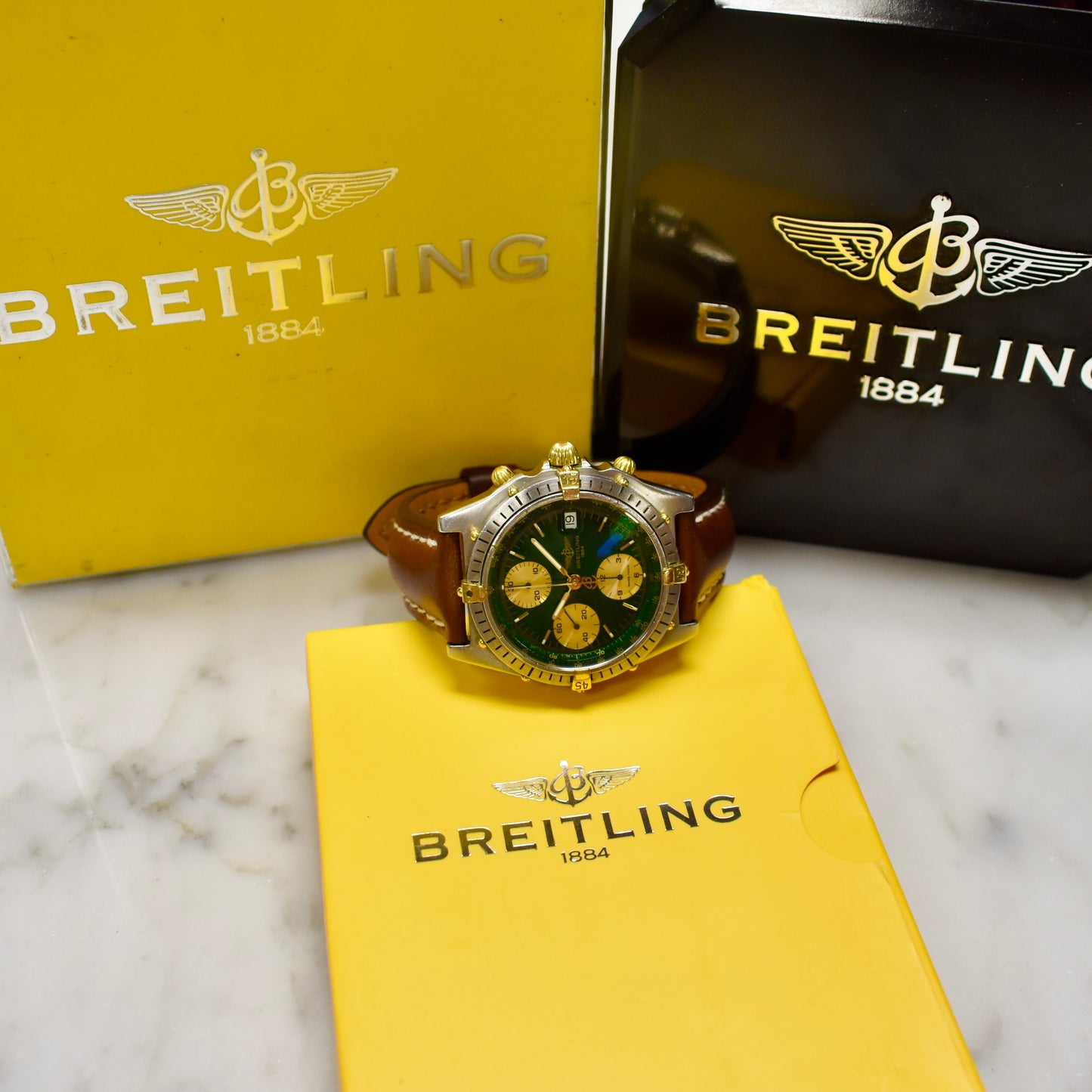 Breitling - Chronomat Steel/18K Green Dial Watch (B13047/81950)