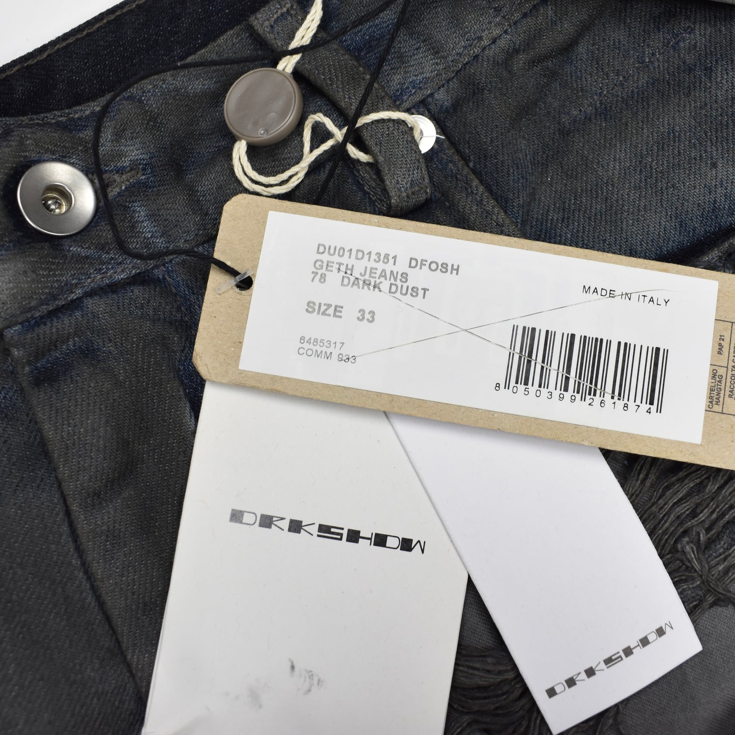 Rick Owens DRKSHDW - Dark Dust Shredded Geth Jeans