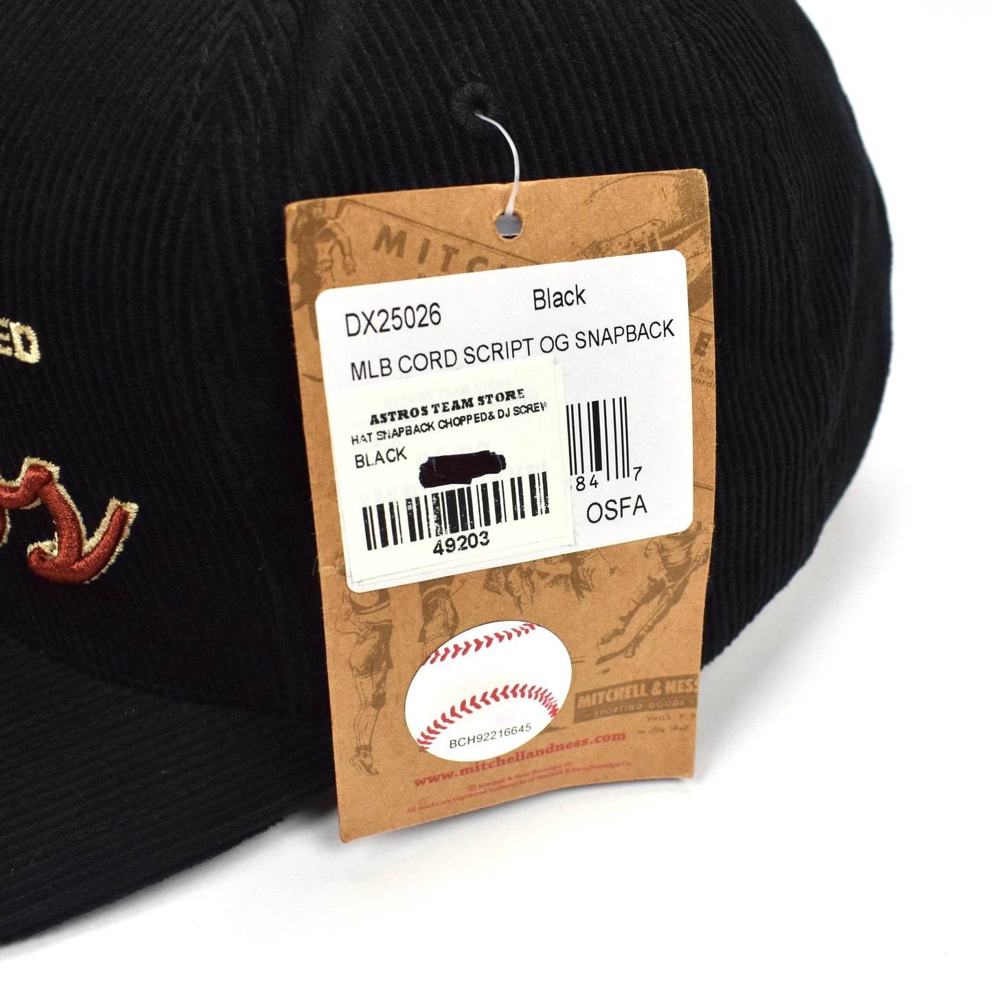 Mitchell & Ness x DJ Screw - Houston Astros Corduroy Snapback Hat