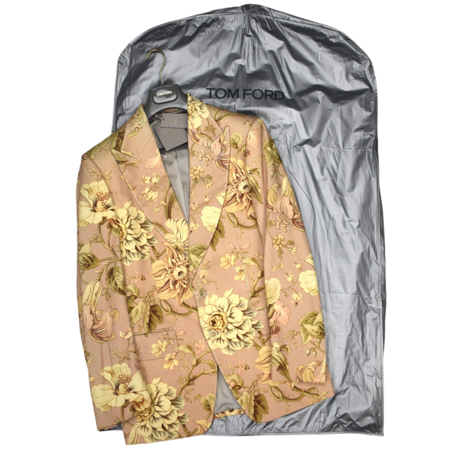 Tom Ford - Light Pink Floral Print Corduroy Blazer