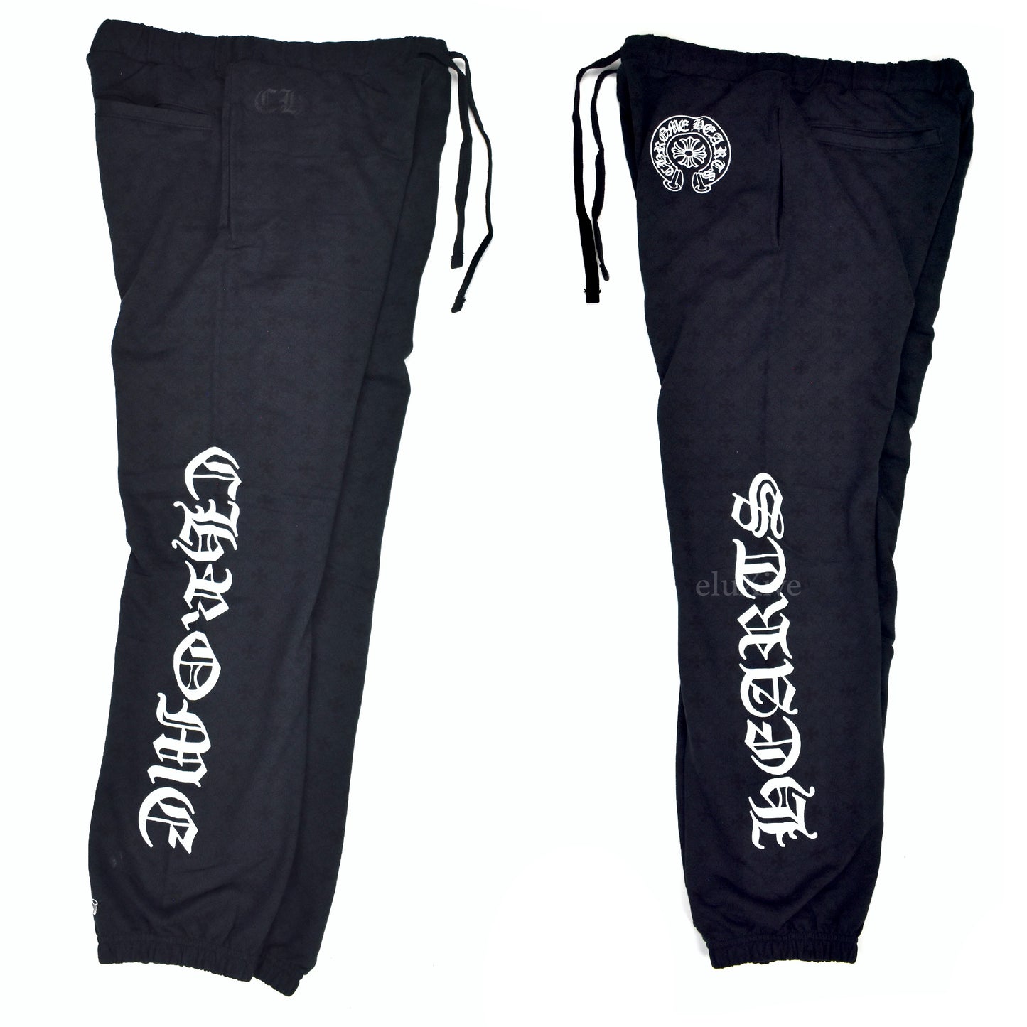 Chrome Hearts - Black Allover Plus Logo Print Sweatpants
