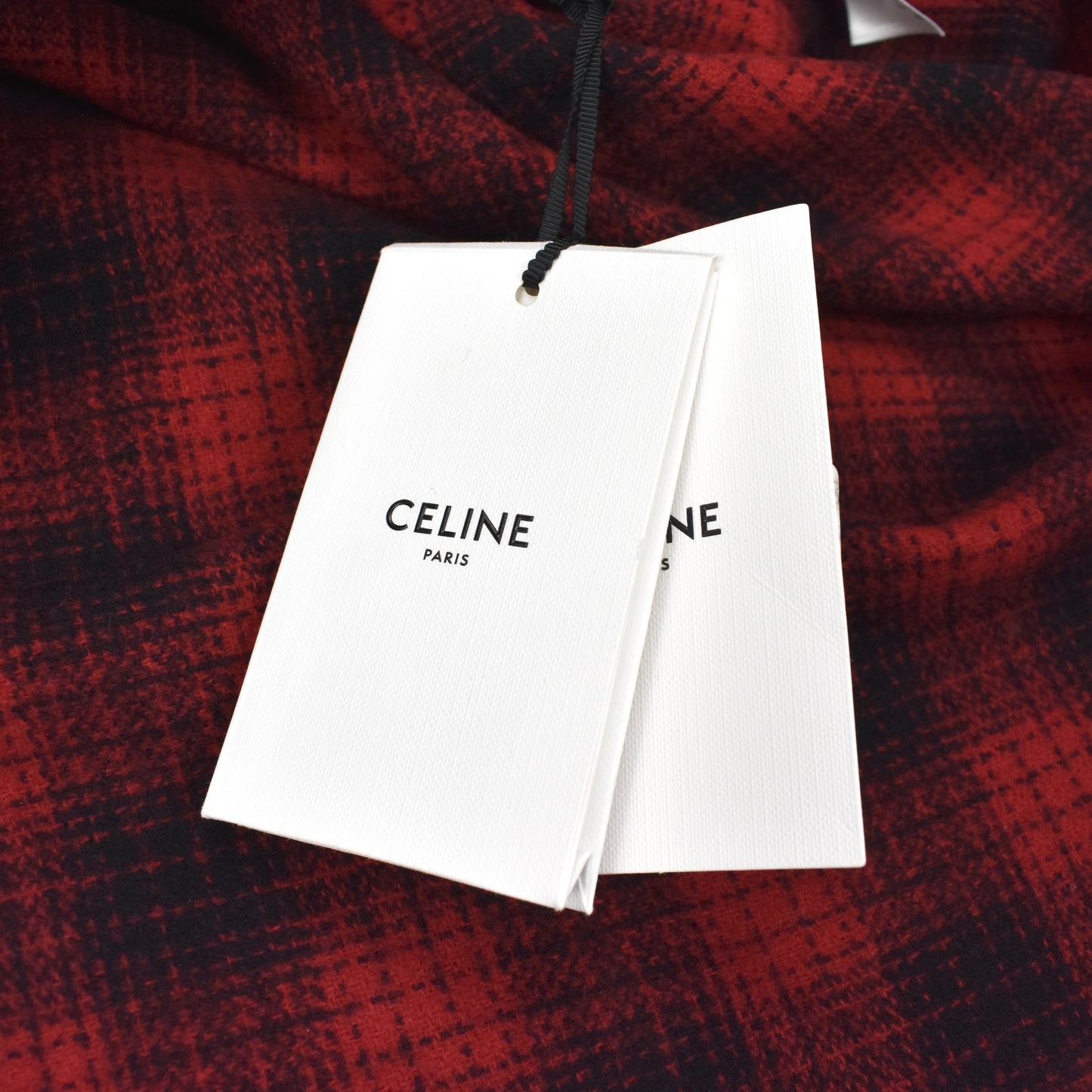 Celine - Red/Black Oversized Heavyweight Wool Flannel Shirt