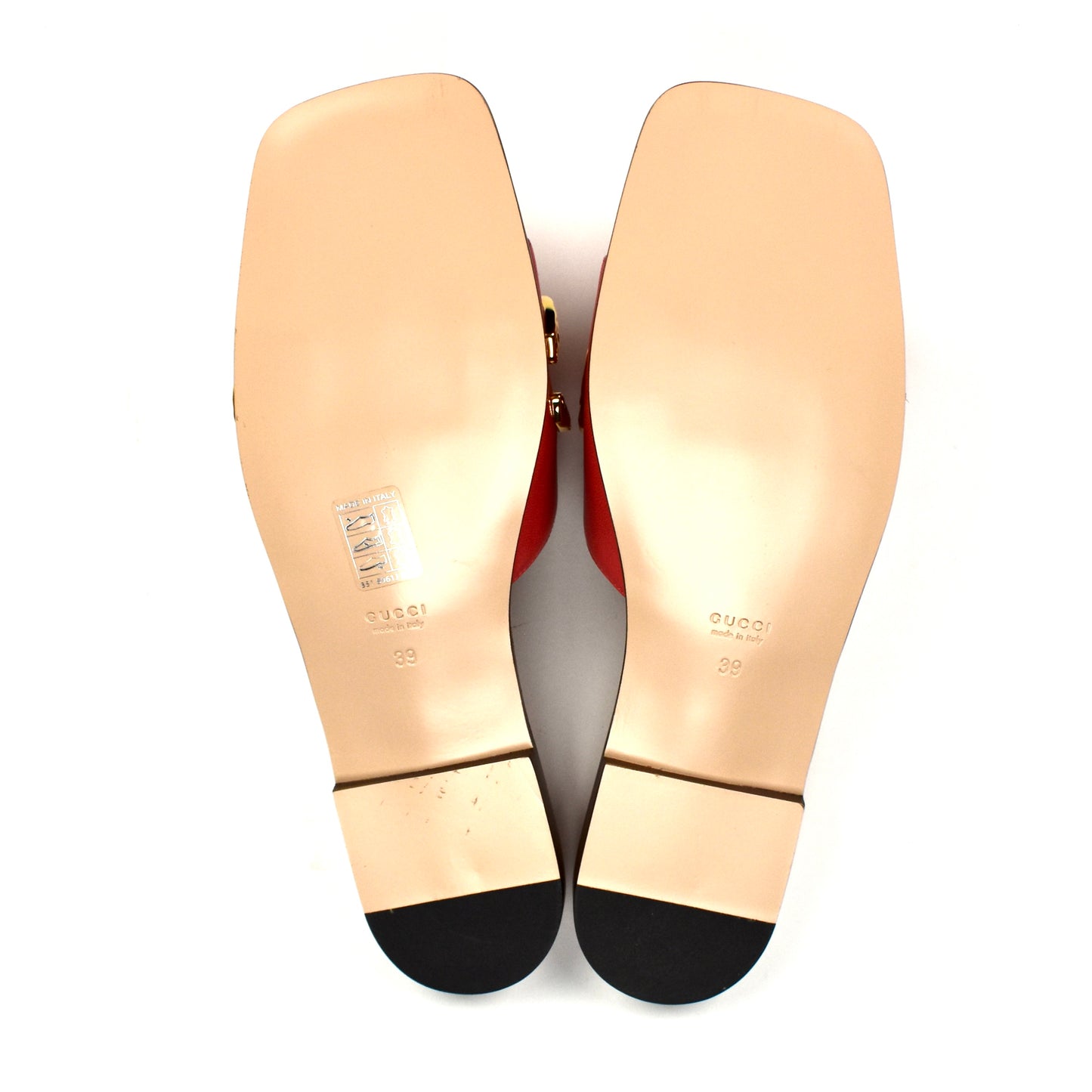 Gucci - Gold Logo Cara Slides (Runway Coral)