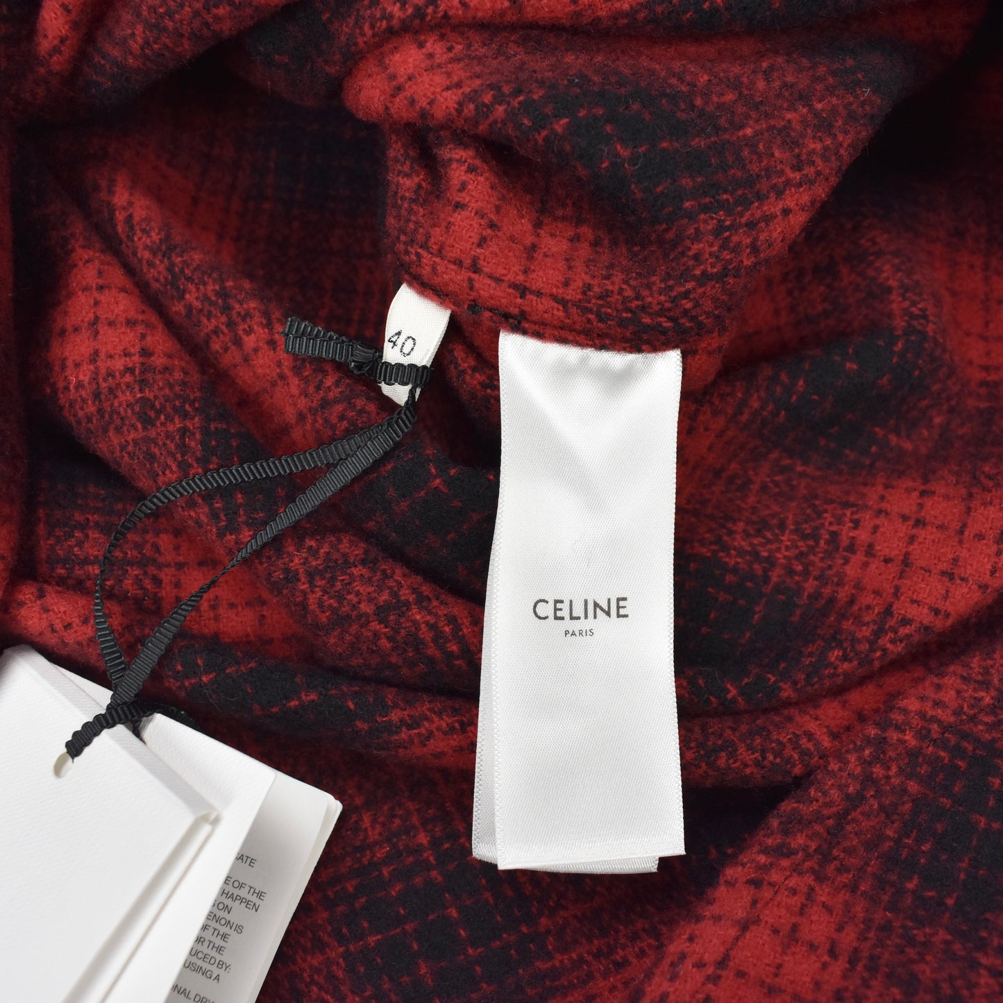 Celine - Red/Black Oversized Heavyweight Wool Flannel Shirt