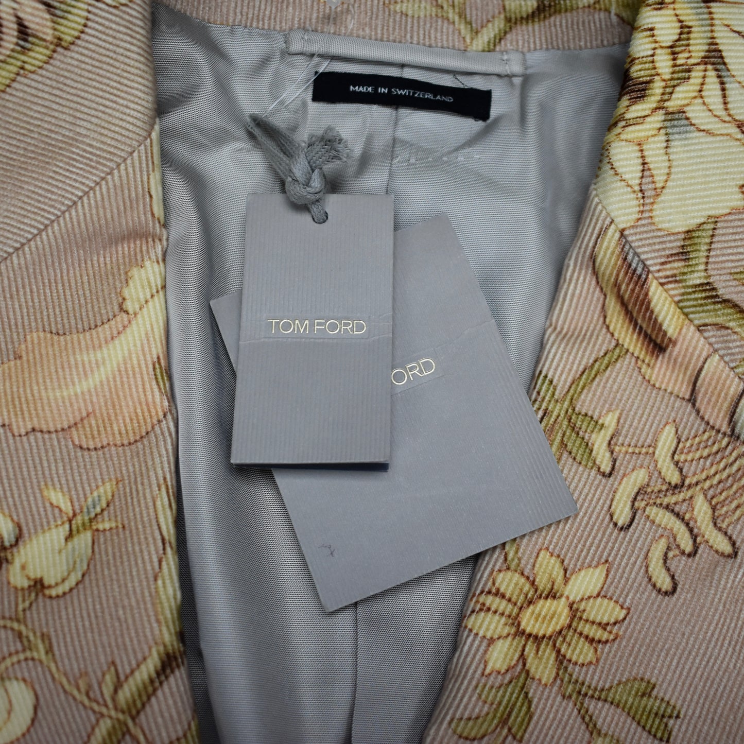Tom Ford - Light Pink Floral Print Corduroy Blazer