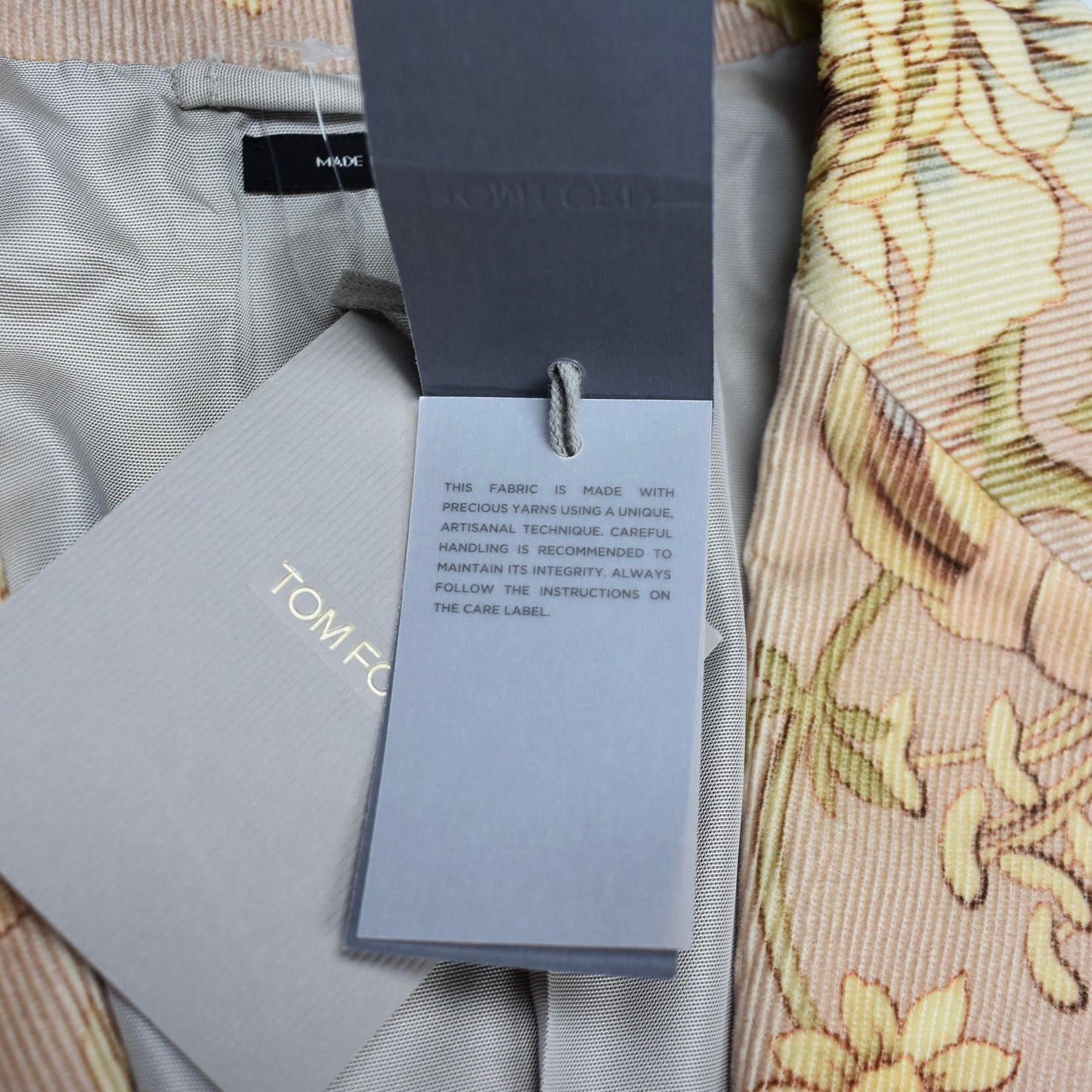 Tom Ford - Light Pink Floral Print Corduroy Blazer