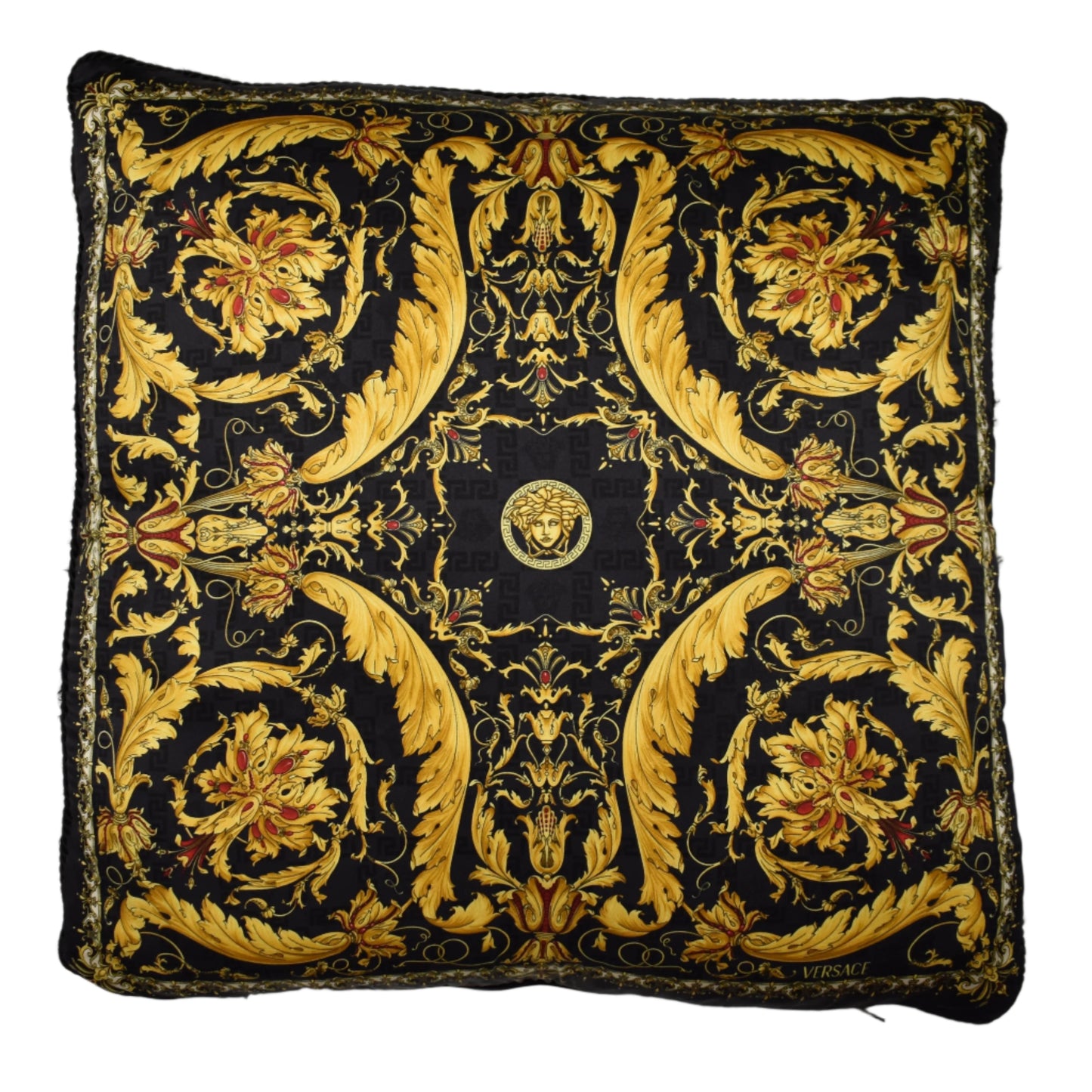 Versace - Vintage Barocco Medusa Logo Silk Pillow