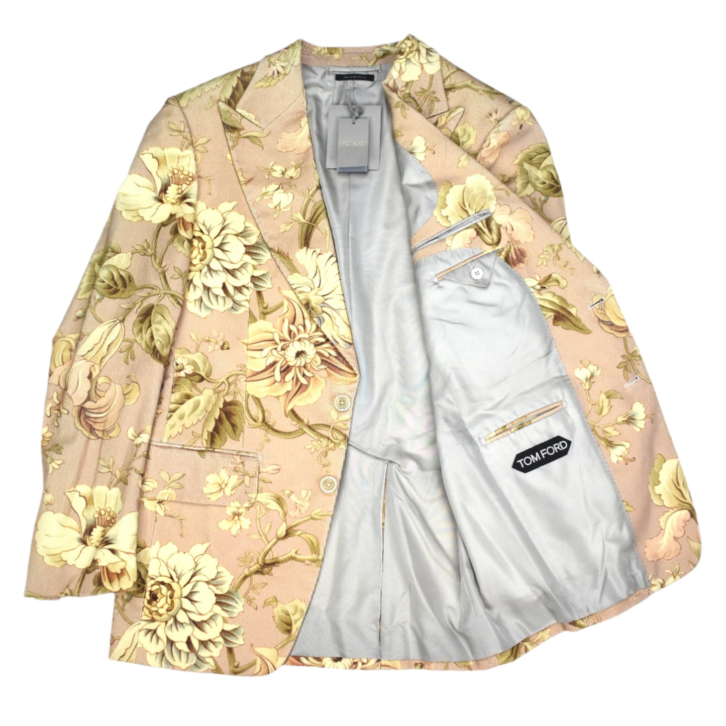 Tom Ford - Light Pink Floral Print Corduroy Blazer