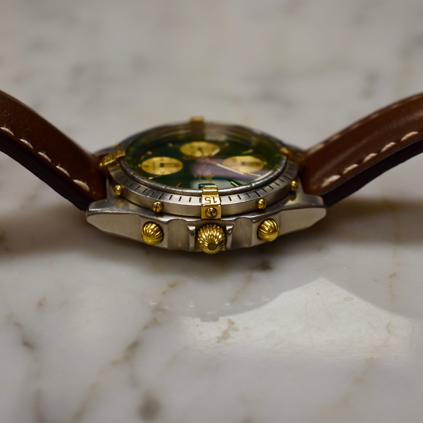 Breitling - Chronomat Steel/18K Green Dial Watch (B13047/81950)