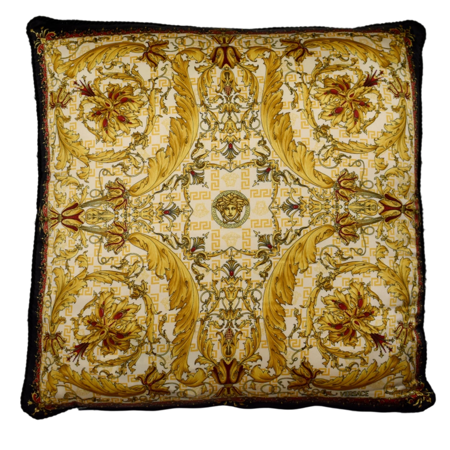 Versace - Vintage Barocco Medusa Logo Silk Pillow
