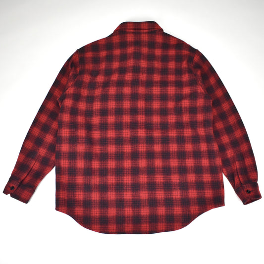 Celine - Red/Black Oversized Heavyweight Wool Flannel Shirt