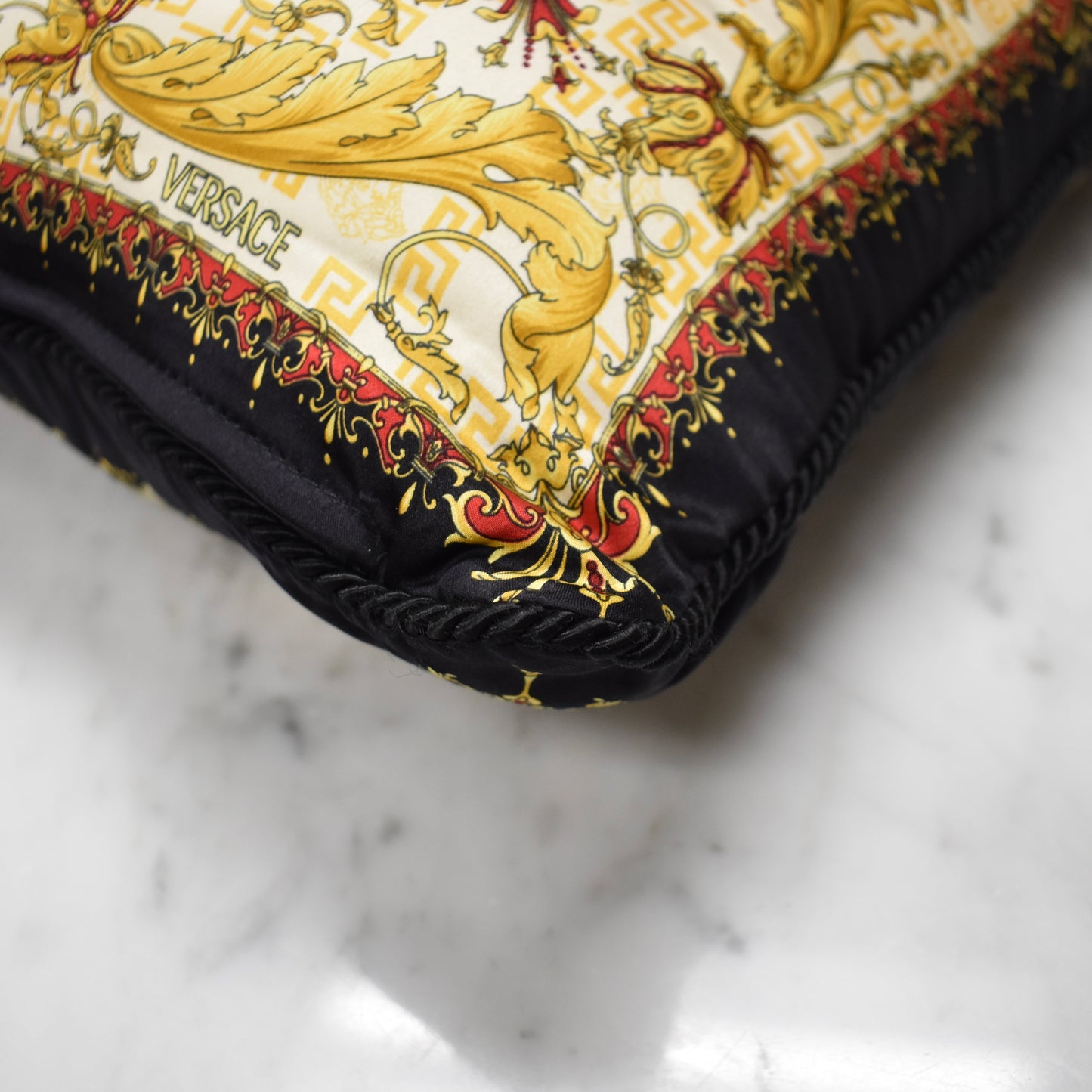 Versace - Vintage Barocco Medusa Logo Silk Pillow
