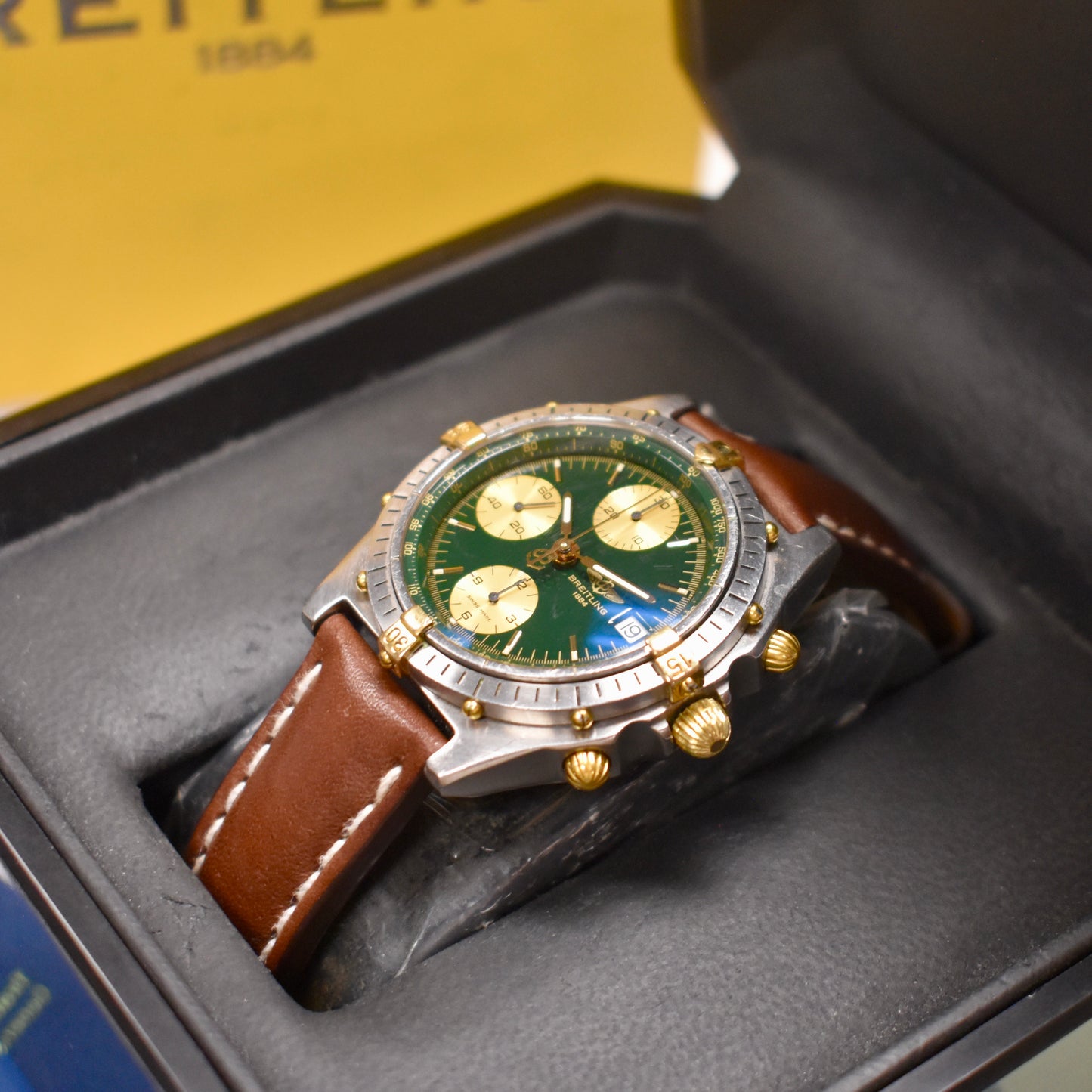 Breitling - Chronomat Steel/18K Green Dial Watch (B13047/81950)