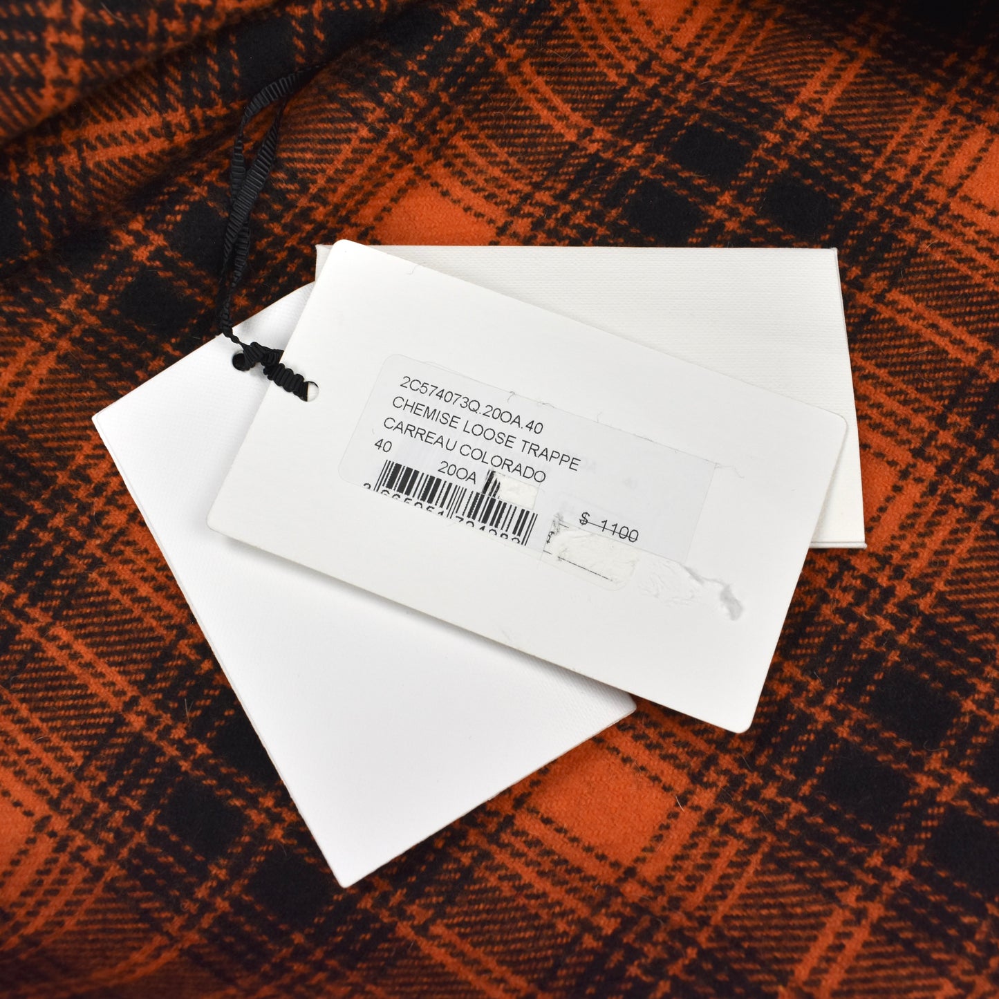 Celine - Orange/Black Heavyweight Wool Flannel Shirt