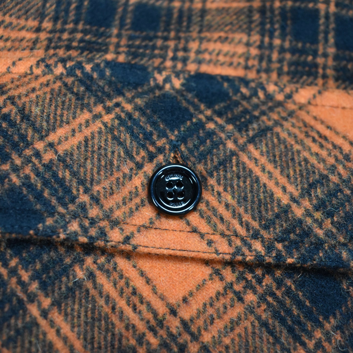 Celine - Orange/Black Heavyweight Wool Flannel Shirt