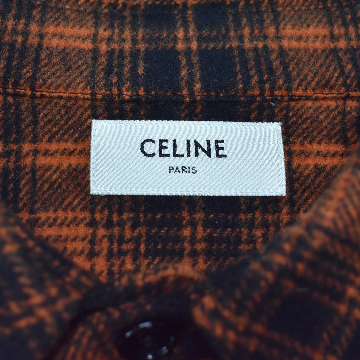 Celine - Orange/Black Heavyweight Wool Flannel Shirt