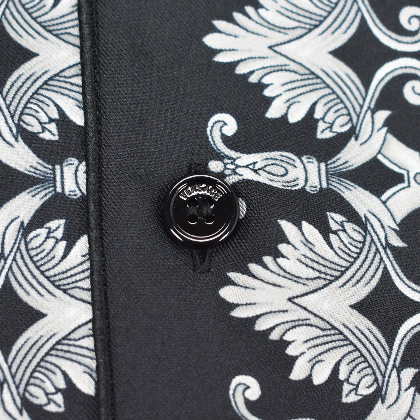 Versace - Black / Silver Barocco Print Silk Shirt