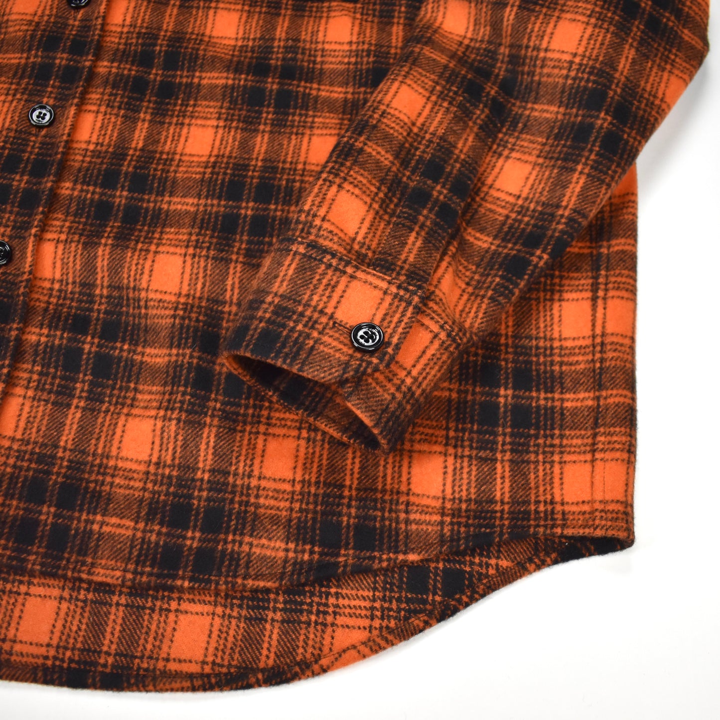 Celine - Orange/Black Heavyweight Wool Flannel Shirt